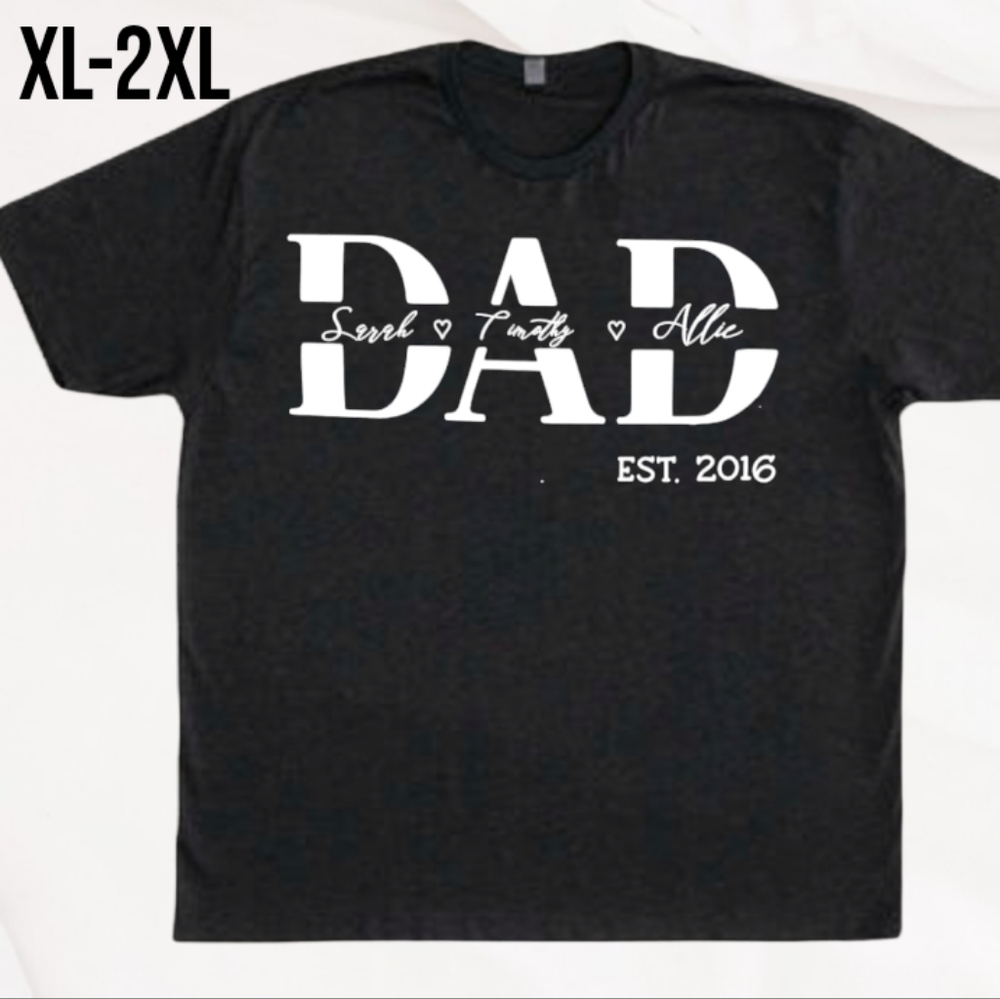 DAD Customizable Tri-Blend Tshirt with Names and Year XL-2XL